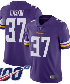 Finest Vikings #37 Myles Gaskin Purple Team Color Youth Stitched NFL 100th Season Vapor Untouchable Limited Jersey