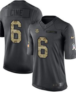 Exquisite Vikings #6 Lewis Cine Black Youth Stitched NFL Limited 2016 Salute to Service Jersey