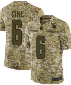 Outstanding Vikings #6 Lewis Cine Camo Youth Stitched NFL Limited 2018 Salute To Service Jersey