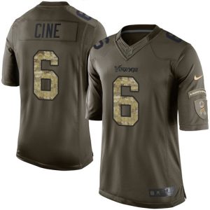 Gorgeous Vikings #6 Lewis Cine Green Youth Stitched NFL Limited 2015 Salute to Service Jersey