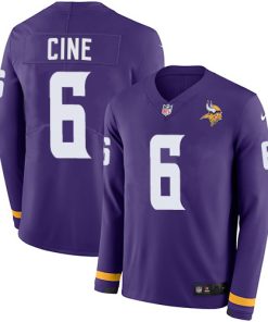 Exquisite Vikings #6 Lewis Cine Purple Team Color Youth Stitched NFL Limited Therma Long Sleeve Jersey