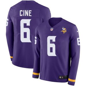 Exquisite Vikings #6 Lewis Cine Purple Team Color Youth Stitched NFL Limited Therma Long Sleeve Jersey