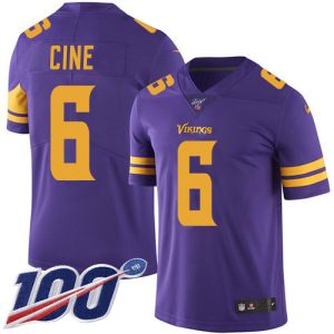 Superior Vikings #6 Lewis Cine Purple Youth Stitched NFL Limited Rush 100th Season Jersey