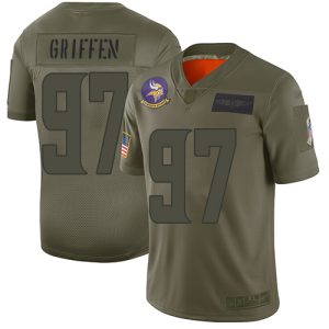 Marvelous Vikings #97 Everson Griffen Camo Youth Stitched NFL Limited 2019 Salute to Service Jersey