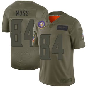 Superb Vikings #84 Randy Moss Camo Youth Stitched NFL Limited 2019 Salute to Service Jersey