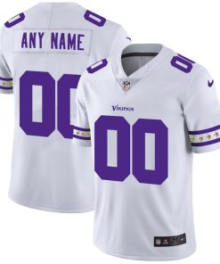 Outstanding Minnesota Vikings Custom  White Team Logo Vapor Limited NFL Jersey
