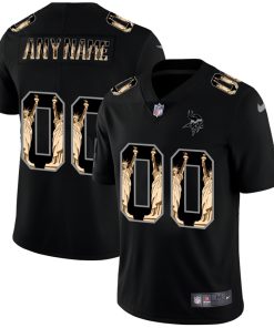 Outstanding Minnesota Vikings Custom Carbon Black Vapor Statue Of Liberty Limited NFL Jersey