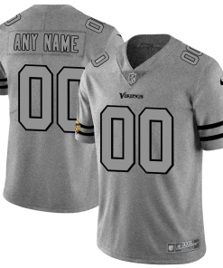 High quality Minnesota Vikings Custom Men's  Gray Gridiron II Vapor Untouchable Limited NFL Jersey