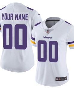 Outstanding Minnesota Vikings Customized White Stitched Vapor Untouchable Limited Women's NFL Jersey