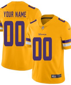 High quality Minnesota Vikings Customized Gold Men's Stitched NFL Limited Inverted Legend Jersey