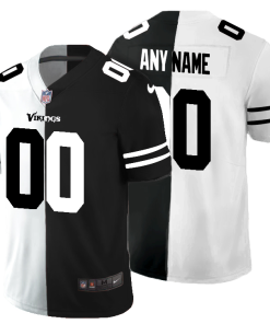 Premium Minnesota Vikings Custom Men's Black V White Peace Split  Vapor Untouchable Limited NFL Jersey