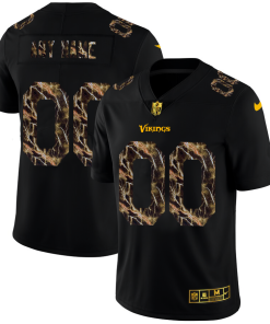 Outstanding Minnesota Vikings Custom Men's Black  Flocked Lightning Vapor Limited NFL Jersey