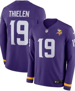 Exquisite Men's Vikings #19 Adam Thielen Purple Team Color Men's Stitched NFL Limited Therma Long Sleeve Jersey