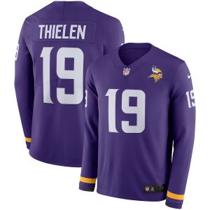 Exquisite Men's Vikings #19 Adam Thielen Purple Team Color Men's Stitched NFL Limited Therma Long Sleeve Jersey