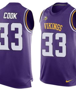 Gorgeous Vikings #33 Dalvin Cook Purple Team Color Men's Stitched NFL Limited Tank Top Jersey