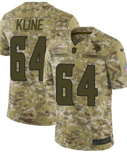 High quality Vikings #64 Josh Kline Camo Men's Stitched NFL Limited 2018 Salute To Service Jersey