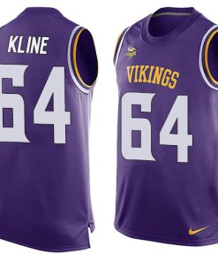 Superior Vikings #64 Josh Kline Purple Team Color Men's Stitched NFL Limited Tank Top Jersey
