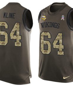 Marvelous Vikings #64 Josh Kline Green Men's Stitched NFL Limited Salute To Service Tank Top Jersey