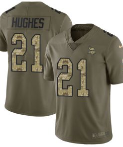 Superb Vikings #21 Mike Hughes Olive/Camo Men's Stitched NFL Limited 2017 Salute To Service Jersey
