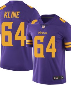 Gorgeous Vikings #64 Josh Kline Purple Men's Stitched NFL Limited Rush Jersey