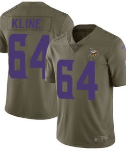 Premium Vikings #64 Josh Kline Olive Men's Stitched NFL Limited 2017 Salute to Service Jersey