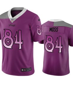 Exquisite Minnesota Vikings #84 Randy Moss Purple Vapor Limited City Edition NFL Jersey