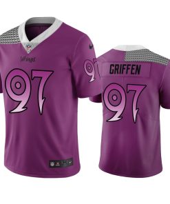 Exceptional Minnesota Vikings #97 Everson Griffen Purple Vapor Limited City Edition NFL Jersey