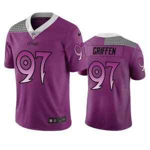 Exceptional Minnesota Vikings #97 Everson Griffen Purple Vapor Limited City Edition NFL Jersey