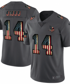 Gorgeous Minnesota Vikings #14 Stefon Diggs 2018 Salute to Service Retro USA Flag Limited NFL Jersey