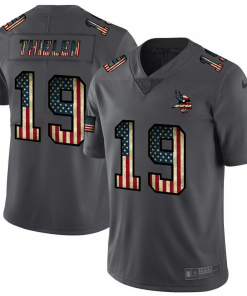Gorgeous Minnesota Vikings #19 Adam Thielen 2018 Salute to Service Retro USA Flag Limited NFL Jersey