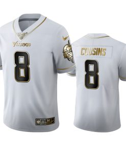 Exquisite Minnesota Vikings #8 Kirk Cousins Men's White Golden Edition Vapor Limited NFL 100 Jersey