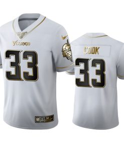 Exceptional Minnesota Vikings #33 Dalvin Cook Men's White Golden Edition Vapor Limited NFL 100 Jersey