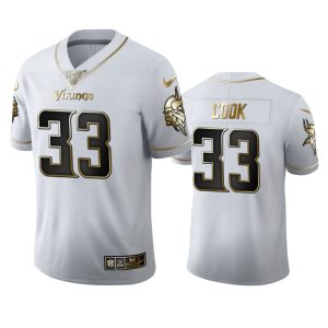 Exceptional Minnesota Vikings #33 Dalvin Cook Men's White Golden Edition Vapor Limited NFL 100 Jersey