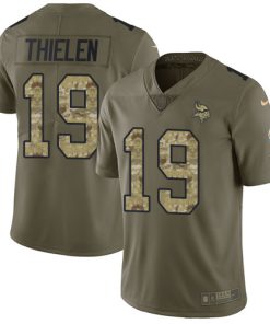 High quality Vikings #19 Adam Thielen Olive/Camo Men's Stitched NFL Limited 2017 Salute To Service Jersey