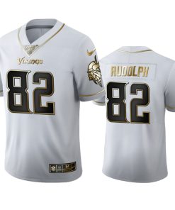 Gorgeous Minnesota Vikings #82 Kyle Rudolph Men's White Golden Edition Vapor Limited NFL 100 Jersey