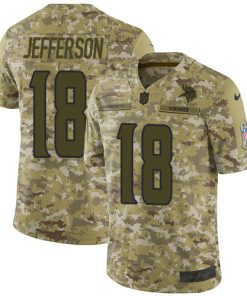 High quality Vikings #18 Justin Jefferson Camo Men's Stitched NFL Limited 2018 Salute To Service Jersey
