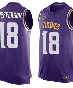Exceptional Vikings #18 Justin Jefferson Purple Team Color Men's Stitched NFL Limited Tank Top Jersey