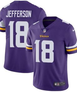 Superior Vikings #18 Justin Jefferson Purple Team Color Men's Stitched NFL Vapor Untouchable Limited Jersey