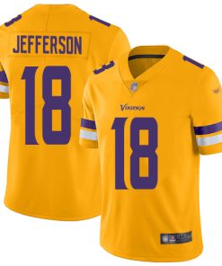 Superb Vikings #18 Justin Jefferson Gold Men's Stitched NFL Limited Inverted Legend Jersey