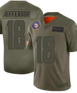 Outstanding Vikings #18 Justin Jefferson Camo Men's Stitched NFL Limited 2019 Salute To Service Jersey