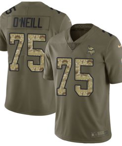 Exceptional Vikings #75 Brian O'Neill Olive/Camo Men's Stitched NFL Limited 2017 Salute To Service Jersey