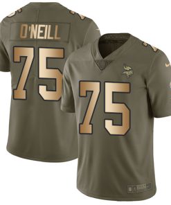 Superb Vikings #75 Brian O'Neill Olive/Gold Men's Stitched NFL Limited 2017 Salute To Service Jersey