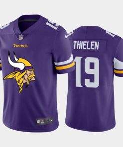 High quality Minnesota Vikings #19 Adam Thielen Purple Men's Big Team Logo Vapor Limited NFL Jersey