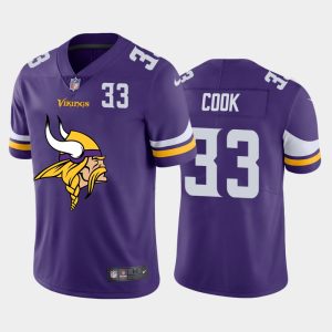 Exceptional Minnesota Vikings #33 Dalvin Cook Purple Men's Big Team Logo Player Vapor Limited NFL Jersey