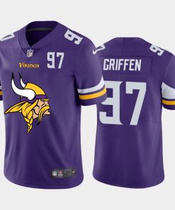 Superb Minnesota Vikings #97 Everson Griffen Purple Men's Big Team Logo Player Vapor Limited NFL Jersey
