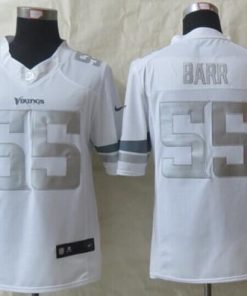 Gorgeous Vikings #55 Anthony Barr White Men's Stitched NFL Limited Platinum Jersey