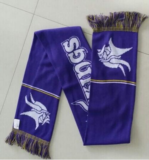 Exquisite Minnesota Vikings Purple Metallic Thread Scarf