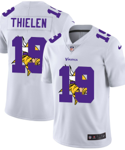 Exquisite Minnesota Vikings #19 Adam Thielen White Men's Team Logo Dual Overlap Limited NFL Jersey