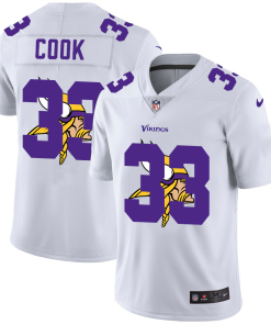 Gorgeous Minnesota Vikings #33 Dalvin Cook White Men's Team Logo Dual Overlap Limited NFL Jersey