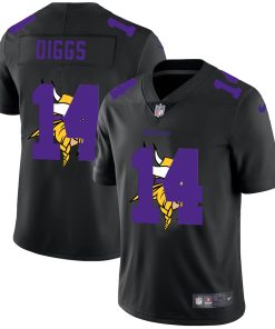 Exquisite Minnesota Vikings #14 Stefon Diggs Men's Team Logo Dual Overlap Limited NFL Jersey Black